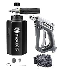 PWACCS Retractable Pressure Washer Hose Reel, 1/4" x 60ft Heavy Duty Power Washer Hose Reel, High Pressure Reel Auto Rewind, Wall/Floor Mounted, 3600 PSI