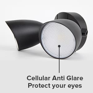 UME 2-Packs 2500 Lumen 32 Watt 28 LED Dual-Head Floodlight Outdoor, Full Metal Design, Waterproof Exterior Security Wall Light 5000K for Patio, Garden, Yard-Black