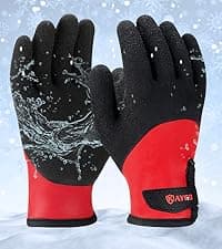 KAYGO Waterproof Work Gloves for Men and Women, Rubber Coated Non-slip Working Gloves for Garden, Outdoor Construction,KG150,Black,L