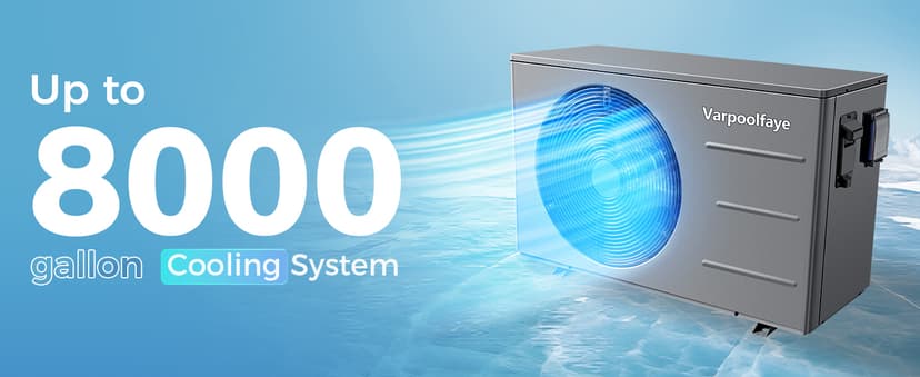 Electric Pool Heater for Inground Pool 30000 BTU Swimming Pool Heater Pump Above Ground Pool Heater 120V 8000 Gallon Heating or Cooling WiFi Control Schedule