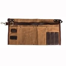 Luchuan Waterproof Waxed Canvas Tool Apron With the Adjustable Genuine Leather Belt (Black)