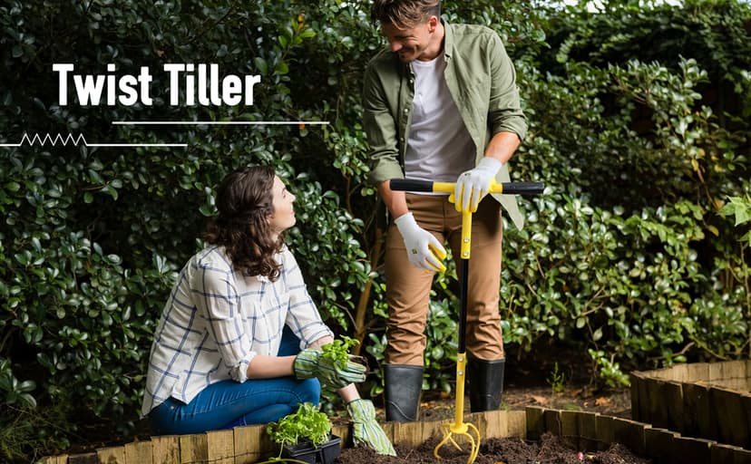 Manual Twist Tiller for Gardening, Garden Claw Hand Tiller, Steel Cultivator Tiller Lawn Aerator Soli Lossener for Gardening Bed and Plant Box