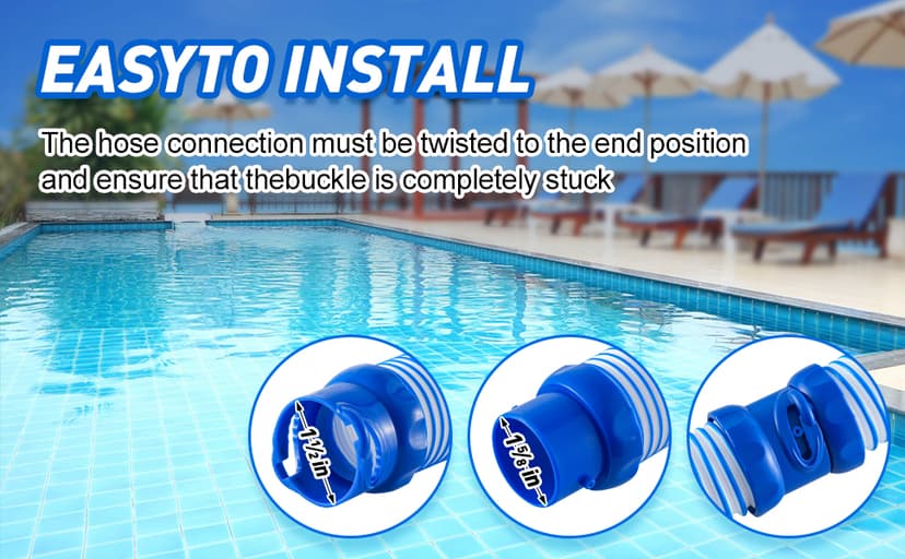 R0527700 Pool Cleaner Vacuum Hose for Zodiac MX6 MX8 Replacement Parts, Twist Lock Pool Vacuum Hose 39inch Suitable for Cleaning Swimming Pool (5 packs)