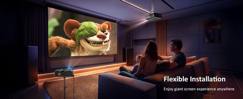 Daylight Projector 4K Ultra HD 1800 High ANSI Smart Home Theater with WiFi 6, Bluetooth, NFC, Streaming Apps, Bright Daytime Proyector, HDR10+, Auto Focus, HDMI 2.1 ARC USB for Movie Video Gaming CIVE