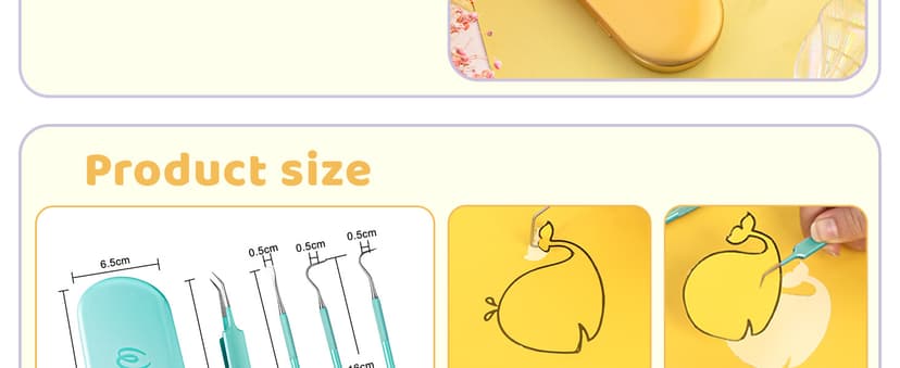 Whaline Weeding Vinyl Tools 4 Pieces Precision Stainless Steel Cricut Weeder Tool with Case, Vinyl Craft Paper Craft Tool Kit for Silhouettes Cameos, Lettering Scraper Hook Spatula Tweezers