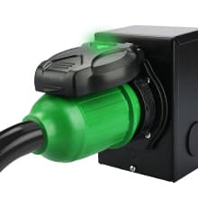 RVGUARD Emergency Power Combo Kit, 15 Foot 50 Amp Generator Cord and Power Inlet Box, NEMA 14-50P to SS2-50R Generator Cord with NEMA SS2-50P Pre-Drilled Generator Inlet Box, ETL Listed