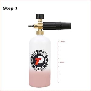 Tool Daily Foam Cannon with 1/4 Inch Quick Connector, 1 Liter, 5 Pressure Washer Nozzle Tips