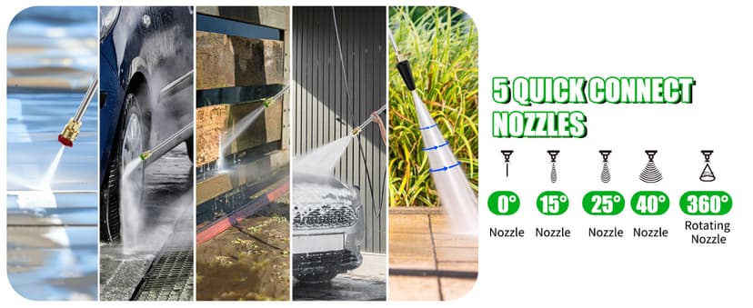 Buyplus Wall Mounted Pressure Washer, 5200PSI 3.2GPM Electric Power Washer, Remote Controlled with 100FT Retractable Hose, GFCI Power Cord, Foam Cannon, 5 Nozzles for Cars, Driveways, Patios, Black