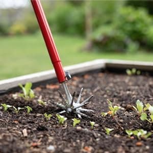Garden Weasel Rotary Cultivator & Hand Tiller - 2-in-1 | Aerate, Weed, Cultivate, Plant, Reseed | Lawn Reseeding Garden Tool, Garden Soil Loosener | 91206