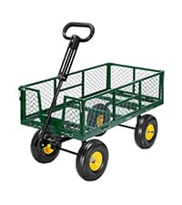 VIVOHOME Heavy Duty 880 Lbs Capacity Mesh Steel Garden Cart Folding Utility Wagon with Removable Sides and 4.10/3.50-4" Wheels 10 Inch Tire(Green)