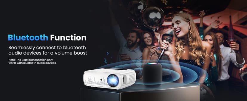GROVIEW Projector, 15000lux 490ANSI Native 1080P WiFi Bluetooth Projector, 300'' Video Projector, Supports 4K & Zoom, 5G Sync, Compatible with HDMI USB/ AV/ Smartphone/ Pad/ Laptop/ DVD/ TV Stick/ PS5