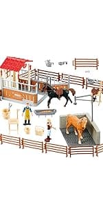 Farm Toys Tractor with Trailer-16.5 Inches Tractor Playset 1/24 Scale Gripper Frontloader Spreader for Boys Kids Toddlers Age 3-7 Years Old