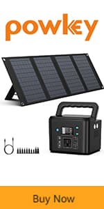 Portable Power Station 350W, Powkey 260Wh/70,000mAh Backup Lithium Battery, 110V Pure Sine Wave Power Bank with 2 AC Outlets, Portable Generator for Outdoors Camping Travel Hunting Emergency