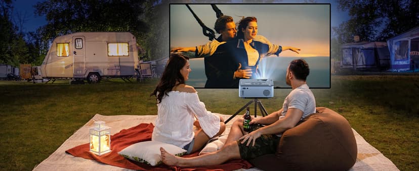5G WIFI Bluetooth Projector with 100" Screen, 15000L Native 1080P Outdoor Projector, Pericat Home Theater Movie Projector,15W HIFI Speaker Video Projector Compatible with TV Stick/Phone/PC/Xbox