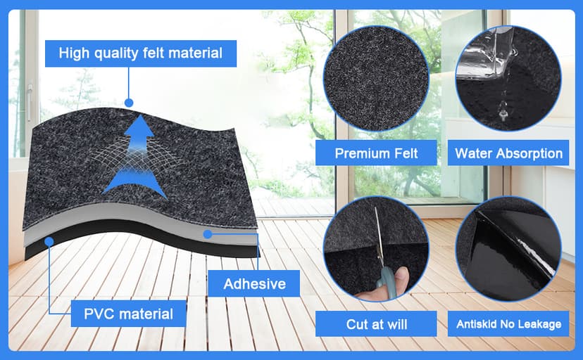 80 * 80 Inch Hot Tub Mat, Extra Large Inflatable Hot Tub Pad Outdoor Indoor, Waterproof Slip-Proof Backing, Absorbent Spa Pool Ground Base Flooring Protector Mat (80 * 80 Mat-Square)