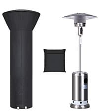 Patio Heater Covers with Reflective Strip,Outdoor Heater Cover Waterproof,Dustproof,Wind-Resistant,Sunlight-Resistant,Snow-Resistant,Black,89.5''x 33.5" Dome x 19.5" Base