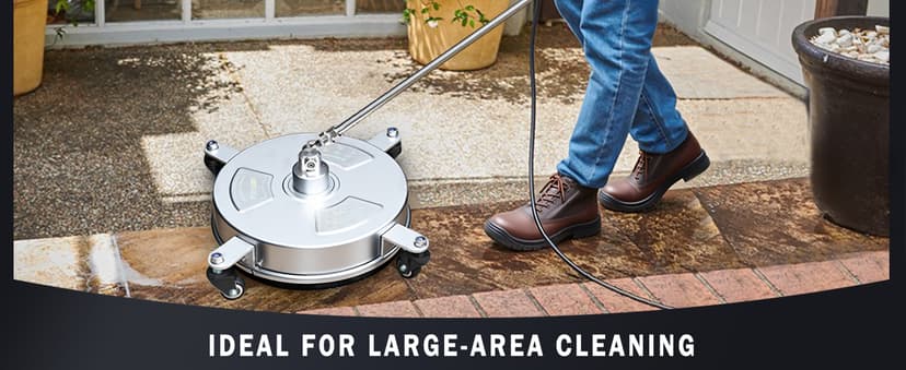 14" Pressure Washer Surface Cleaner with 4 Wheels - Stainless Steel Surface Cleaner for Pressure Washer Attachment for Concrete, Patio, Sidewalk, Deck and Driveways - PWS14