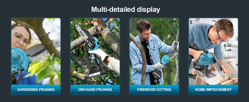 Mini Electric Chain Saw, GUIFIN 6 Inch Cordless Chainsaw, 2 Pcs Rechargeable Battery, Compact One-Hand Use And Auto Lubrication System, Double Safety Lock, Home Improvement, Garden & Orchard Pruning
