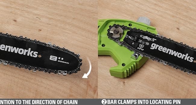 Greenworks 40V 8-Inch Cordless Polesaw, 2.0Ah Battery and Charger Included PS40B210