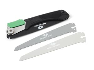 MOSSY OAK 3 in 1 Folding Saw, Pruning Hand Saw with Wood, Metal and PVC Blade, Camping Saw for Backpacking, Hunting and Bushcraft, Pouch Included