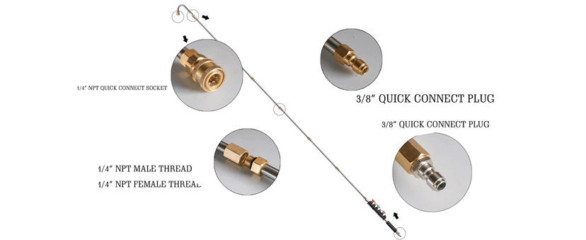 Xiny Tool Pressure Washer Extension Wand, 10 Pack Power Washer Lance with 5 Atomization Nozzle Tips,1 Gutter Cleaner Attachment Curved Rod, 1/4" Quick Connect, 4000 PSI