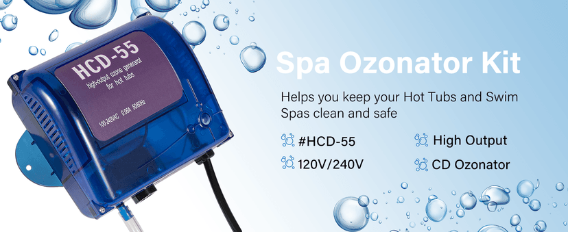 Upgrade HCD-55 Spa Ozonator Kit: Hi-Output Ozone Generator Replacement for Clarathon for Hot Tubs & Swim Spas - Universal: 120V / 240V