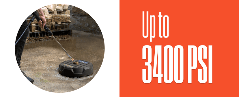 Westinghouse Universal 15” Pressure Washer Surface Cleaner Attachment - 3400 Max PSI, 1/4” Connector - For Gas and Electric Pressure Washers