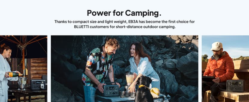 BLUETTI Solar Generator EB3A, 268Wh LiFePO4 Battery Backup w/ 2 600W (1,200W Surge) AC Outlets, Recharge from 0-80% in 30 Min., LFP Backup for Outdoor Camping, Trip, Power Outage
