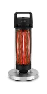 SereneLife Infrared Patio Heater, Electric Patio Heater for Indoor/Outdoor Use, Portable Stand Heater with Remote Control, 1500 W, for Restaurant, Patio, Backyard, Garage, Decks (Black)
