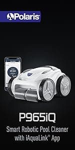 Polaris P825 Sport Robotic Pool Cleaner, Automatic Vacuum for InGround Pools up to 40ft, Wall Climbing Vac w/ Strong Suction & Easy Access Transparent Lid