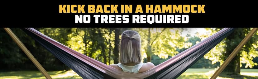 Wise Owl Outfitters Portable Hammock Stand, 106x42, 440lb Capacity - Sports & Outdoors