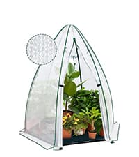 EAGLE PEAK 9x4 Lean-to Portable Walk-in Greenhouse, Pop-up Indoor Outdoor Garden Green House, Zippered Doors and Window, PE Cover, Green