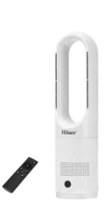 Oscillating All Season Bladeless Fan, 1400W Space Heater & 40W Cooler Fan Combo with Remote,Installation Free Quiet Fan,Tip-Over Switch80°Oscillating, 8 Speeds, 9H Timer,22 inch