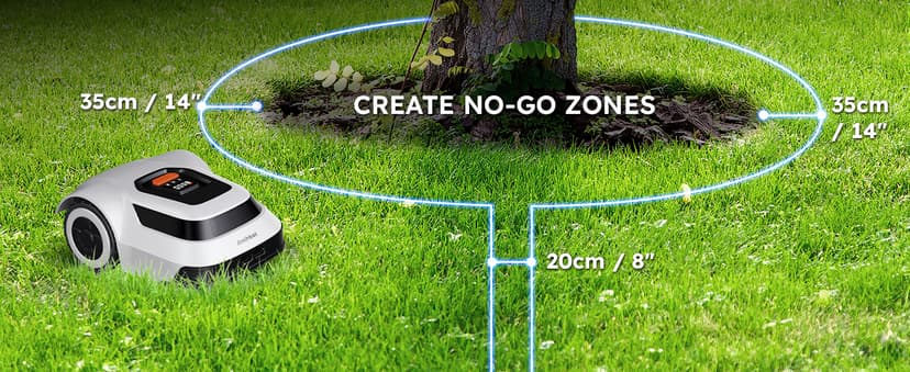 Robot Lawn Mower with Max 180m Stable Boundary Wire - Recommended 550㎡, Max 900㎡, 300% Higher Efficiency of Grid-Shaped Mowing Path, Automatic Robotic Lawn Mower with Auto Mapping & Recharge