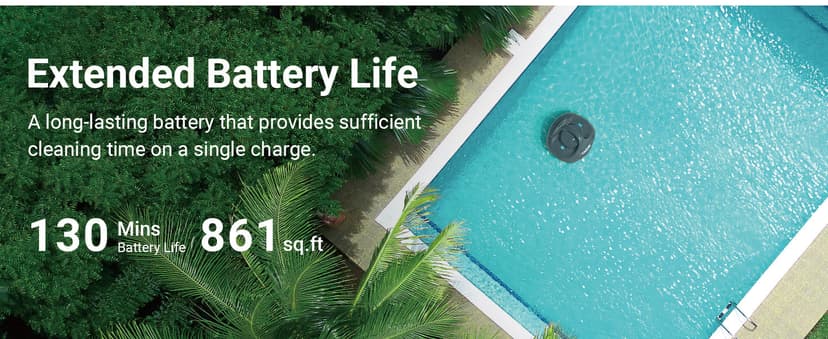 (2025 Upgraded) TALOSBO Pleco Se Cordless Pool Vacuum Cleaner Up to 130 Mins Runtime, Robotic Pool Cleaner with 2.5H Fast Charge, Ideal for Flat Above Ground and Inground Pools up to 861 Sq. Ft.