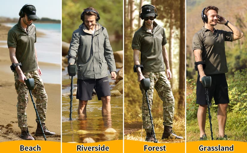 SAKOBS Metal Detector for Adults - High Accuracy Metal Detector with Discrimination Mode & Distinctive Audio Prompt and LCD Display Waterproof Search Coil for Treasure Hunting Beginners Professionals