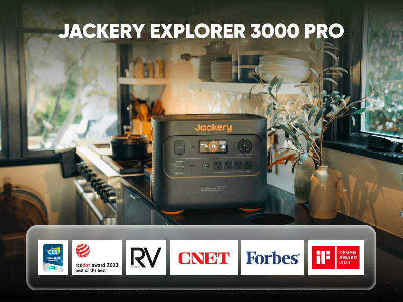 Jackery Solar Generator 3000 PRO 400W, 3024Wh Power Station with 2x200W Solar Panels, Fast Charging in 2.4 Hours, Intelligent BMS, 2xPD 100W Ports for RV Outdoor Camping & Power Outages Black, Orange