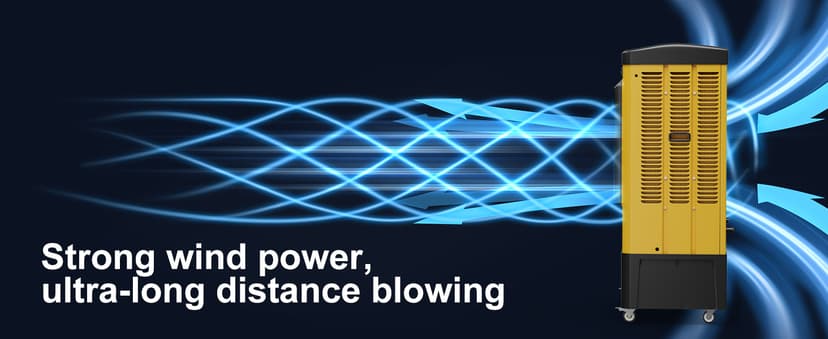 Swamp Cooler, 6500 CFM Evaporative Air Cooler, 19 Gal Water Tank Outdoor Air Conditioner, 3 Speed,5 Ice Boxes,Suitable for Indoor & Outdoor Garage,Patio,courtyard,factory workshop,50inch