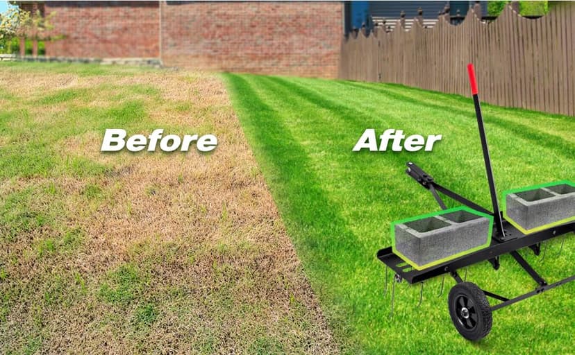 Suchtale 40inch Tow Behind Dethatcher with 20 Spring Steel Tines,Lawn Sweeper Garden Grass Tractor Rake Removes Thatch from Large Lawns, Riding Lawn Mower Attachments for Outdoor Yard Tools Lawn Care