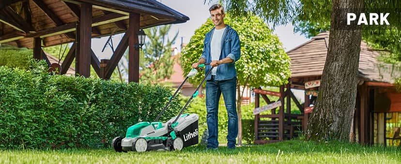 Litheli Cordless Lawn Mower 13 Inch, 5 Heights, 20V Electric Lawn Mowers for Garden, Yard and Farm, with Brushless Motor, 4.0Ah Battery & Charger Included