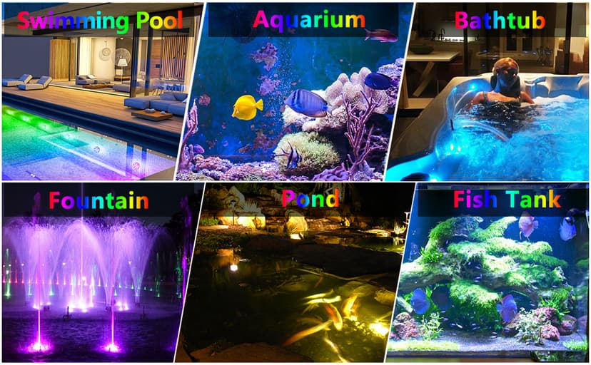 YiaMia Hot Tub Lights - 2-Pack RGB Color Battery-Powered LED Pool Lights with Remote Control and Suction Cup for Ponds, Decoration, Parties, Spas, Aquariums