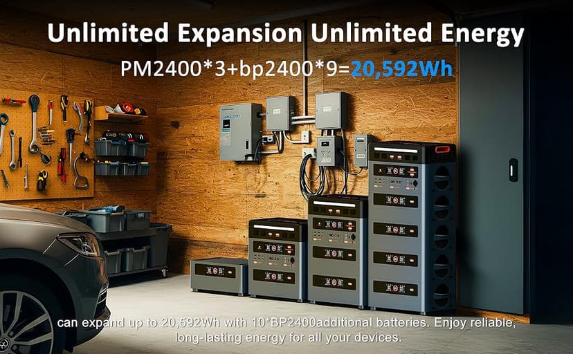 OSCAL 2400W Solar Generator, 1872Wh Solar Power Station with 4 AC Outlets (5000W Peak), 1.45H Full Charging, APP Control Emergency Power Station for Home, Camping & RVs, Battery Backup