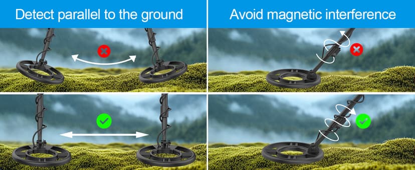 OMMO Metal Detector for Adults With Adjustable Stem, 5 Detection Modes, Higher Accuracy Gold Detector, IP68 Waterproof Coil for Detecting Treasure