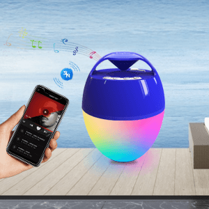 Bluetooth Pool & Hot Tub Speaker with Colorful Lights & 360 Surround Sound, IP68 Waterproof Floating Speaker, Up to 85ft Bluetooth Range