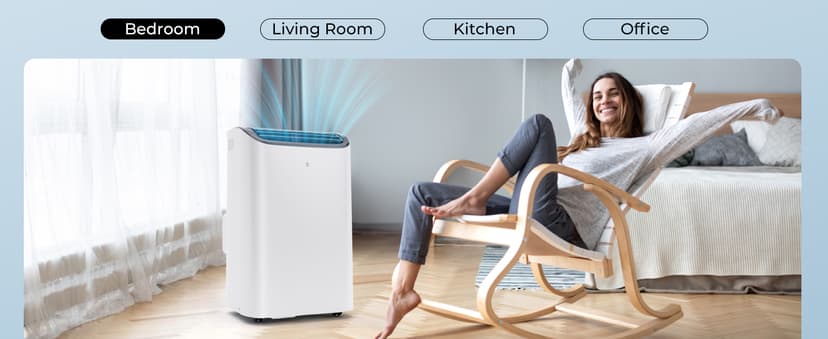 EUHOMY Portable Air Conditioners 12,000 Btu, 4 in 1 Portable Cooling AC with Heat, Dehumidifier, Fan Modes, Quiet Stand-up AC with 46dB Low Noise & Sleep Mode for Bedrooms, room up to 550 Sq.Ft