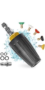 Pressure Washer Surface Cleaner 20'', 4500PSI Power Washer Surface Cleaner Attachment with Wheels, Pressure Washer Accessory for Driveway Sidewalk Curb Deck Patio Cleaning, 3/8'' Quick-Connect