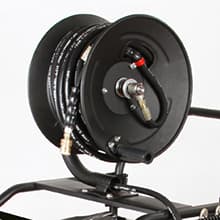 Heavy Duty Power Washer Hose Reel - 50ftx3/8' / 65ftx1/4', M22-14 Fitting, Wall/Trailer/Van Mount, Manual Crank