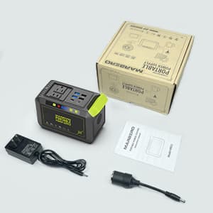 MARBERO Portable Power Station 88Wh Camping Lithium Battery Solar Generator Fast Charging with AC Outlet 120W Peak Power Bank(Solar Panel Optional) for Home Backup Outdoor Emergency RV Van Hunting