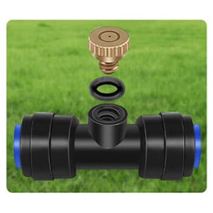 GOXAWEE Misting System, 75FT (23M) Misting Line + 28 Brass Mist Nozzles + Brass Adapter(3/4"), Misters for Outside Patio Cooling Outdoor Garden Greenhouse Trampoline for Waterpark