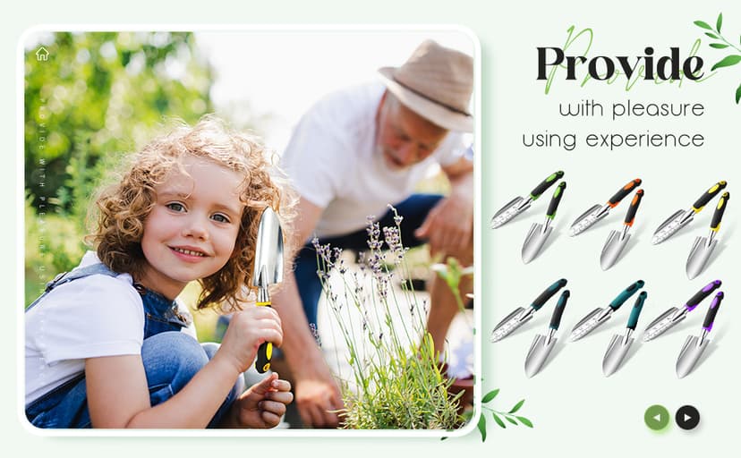 Honoson Garden Hand Trowel Transplant Trowel with Measurements Aluminum Alloy Planting Tools with Rubber Handle Small Gardening Hand Tools Shovels for Gardening Cultivating Transplanting Supplies